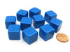Set of 10 D6 16mm Blank Opaque Dice - Blue
