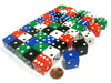 50 Large 19mm D6 Dice (Over 1 Pound of Dice)-10 Ea of Blue Black Green Red White