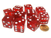 Set of 10 D6 Square Edged 19mm Dice - Transparent Red with White Pips