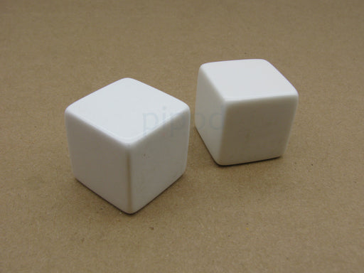 Pack of 2 Jumbo 25mm Blank Six-Sided D6 RPG Dice - White