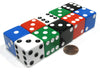 Set of 10 Jumbo Large Six Sided Square Opaque 25mm D6 Dice - 5 Assorted Colors