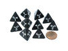 Pack of 10 D4 18mm Opaque Dice - Black with White Numbers