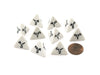Pack of 10 D4 18mm Opaque Dice - White with Black Numbers