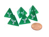 Pack of 6 D4 Transparent Dice - Green with White Numbers