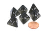 Pack of 6 D4 18mm Transparent Dice - Smoke (Black) with White Numbers