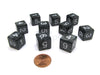 Pack of 10 D6 16mm Koplow Games Pearl Numbered Dice - Charcoal