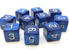 Pack of 10 D6 16mm Koplow Games Pearl Number Dice - Navy