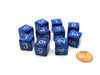 Pack of 10 D6 16mm Koplow Games Pearl Number Dice - Navy