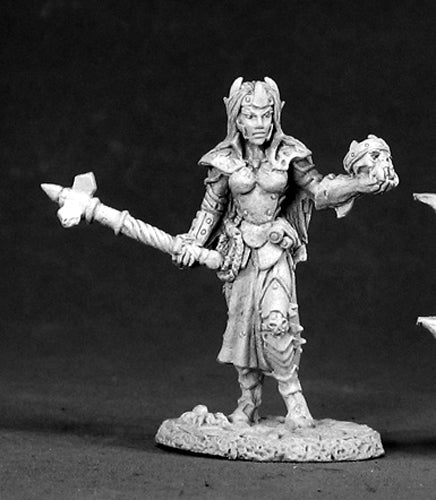 Reaper Miniatures Female Dark Elf Cleric #02524 Dark Heaven Unpainted Metal