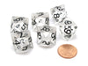 Pack of 6 D8 Transparent 8-Sided Dice - Clear with Black Numbers