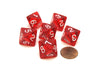Pack of 6 D8 Transparent 8-Sided Dice - Red with White Numbers