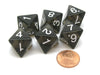 Pack of 6 D8 Transparent 8-Sided Dice - Smoke (Black) with White Numbers