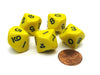 Set of 5 D10 10-Sided 16mm Opaque RPG Dice - Yellow with Black Numbers