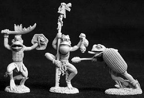Reaper Miniatures Frogmen (3 Pieces) #02630 Dark Heaven Legends Unpainted Metal