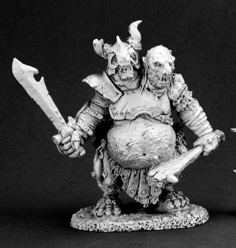 Reaper Miniatures Lardgulp, Two Headed Troll #02657 Dark Heaven Unpainted Metal
