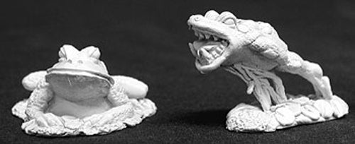 Reaper Miniatures Killer Frogs (2 Pieces) #02665 Dark Heaven Unpainted Metal