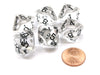 Pack of 6 D10 Transparent 10-Sided Dice - Clear with Black Numbers
