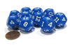 Set of 10 D12 12-Sided 18mm Opaque RPG Dice - Blue with White Numbers