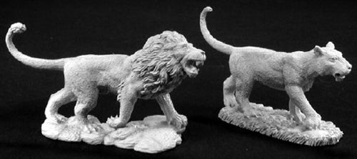 Reaper Miniatures Male & Female Lion #02776 Dark Heaven Legends Unpainted Metal