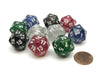 Pack of 10 D20 Glitter 20-Sided Dice - Assorted Colors