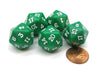 Set of 5 Twenty Sided 19mm D20 Opaque Dice RPG D&D Green with White Numbers Die