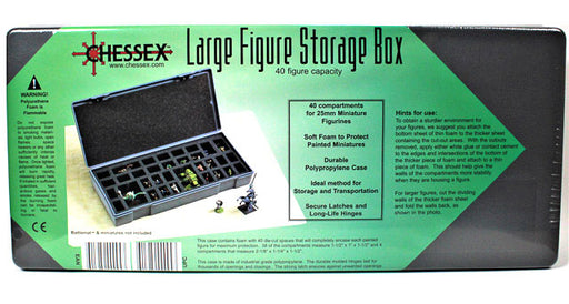 Chessex Large 25mm Figure Storage Box and Carrying Case - 40 Miniatures Capacity