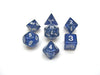 Polyhedral 7-Die Glitter Dice Set - Blue