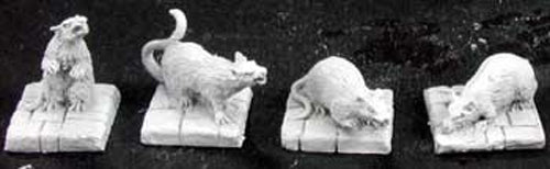 Reaper Miniatures Dire Rats (4) 02889 Dark Heaven Legends Unpainted Metal Figure