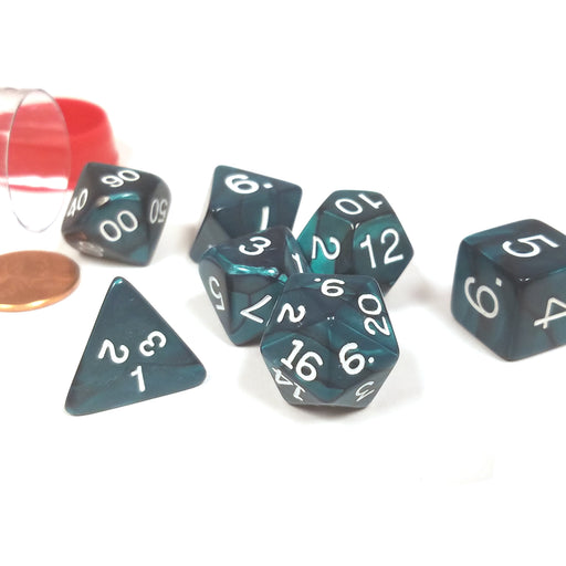 Polyhedral 7-Die Pearlized Dice Set - Emerald