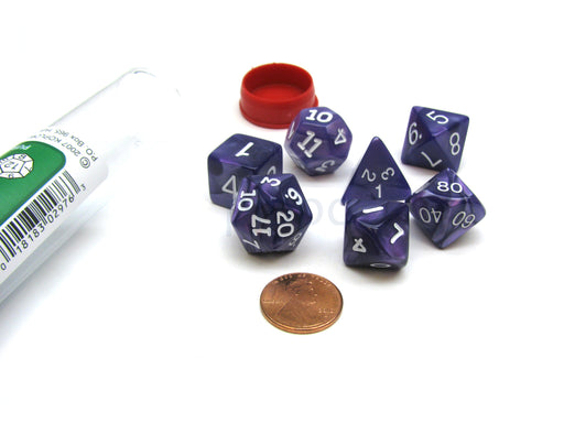 Polyhedral 7-Die Pearlized Dice Set - Purple