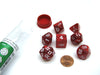 Polyhedral 7-Die Pearlized Dice Set - Red