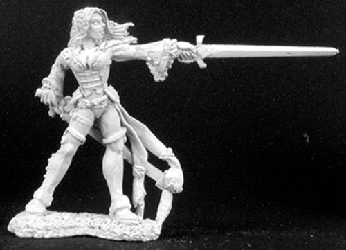 Reaper Miniatures Lonnia, Female Duelist #02981 Dark Heaven Unpainted Metal