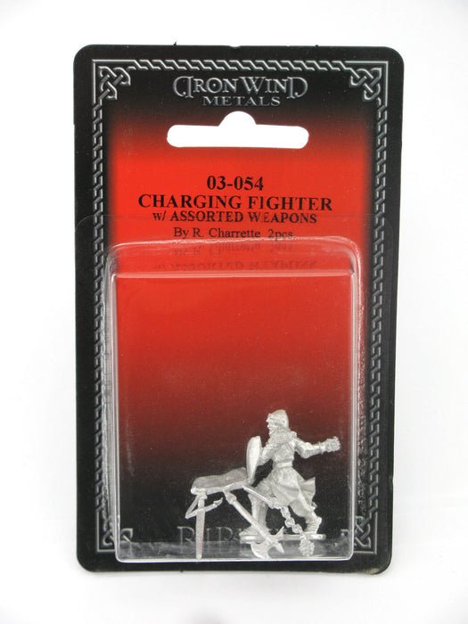 Fighter Charging with Assorted Weapons #03-054 Classic Ral Partha Fantasy Metal