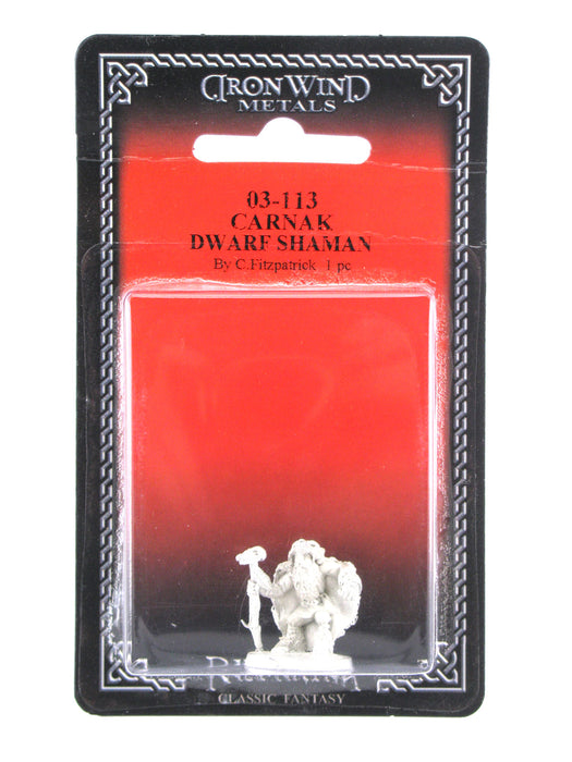 Carnak Dwarf Shaman #03-113 Classic Ral Partha Fantasy RPG Metal Figure