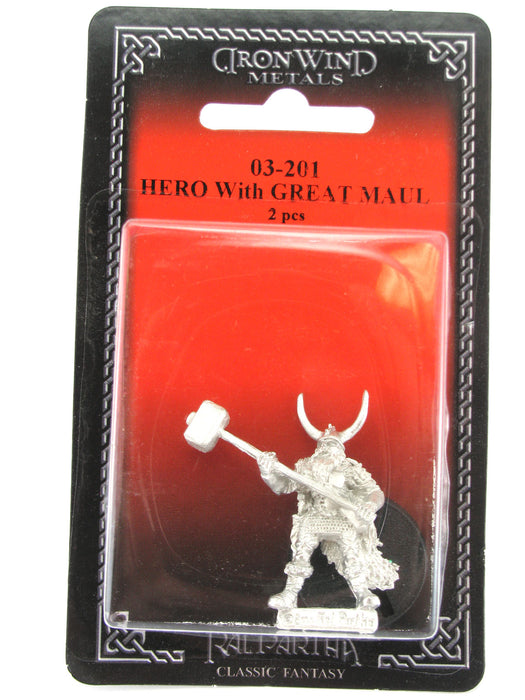 Hero With Great-Maul #03-201 Classic Ral Partha Fantasy RPG Metal Figure