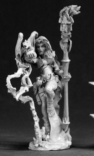 Reaper Miniatures Pharess, Fire Sorceress #03025 Dark Heaven Unpainted Metal