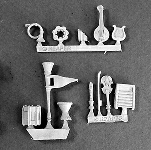 Reaper Miniatures Musical Instruments 12 Pcs #03032 Dark Heaven Unpainted Metal