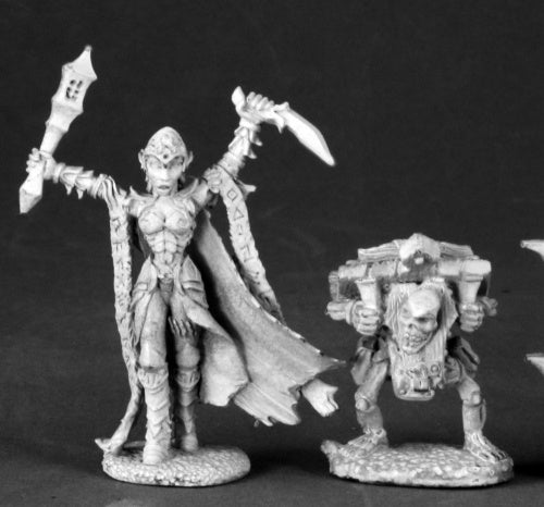 Reaper Miniatures Nathrae, Dark Elf Cleric #03110 Dark Heaven Unpainted Metal