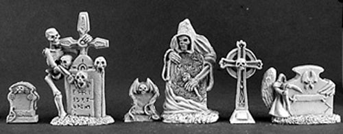 Reaper Miniatures Tombstone (6 Pieces) #03122 Dark Heaven Unpainted Metal
