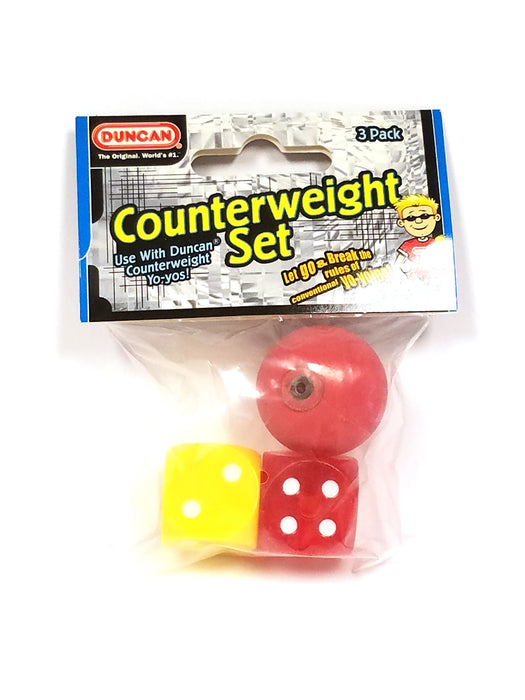 Duncan 3 Piece YoYo Counterweight Set - 2 Dice (Yellow and Red) and 1 Ball