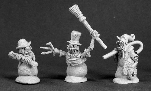 Reaper Miniatures Monstrous Snowmen (3 Pcs) #03296 Dark Heaven Unpainted Metal