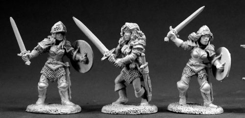 Reaper Miniatures Fighting Women (3 Pcs) #03327 Dark Heaven Unpainted Metal