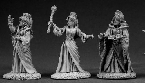 Reaper Miniatures Female Wizard (3 Pcs) #03343 Dark Heaven Unpainted Metal