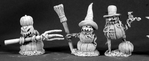 Reaper Miniatures Pumpkin Horrors (3 Pieces) #03356 Dark Heaven Unpainted Metal