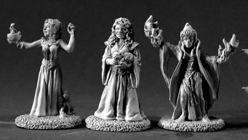 Reaper Miniatures Female Wizard (3 Pcs) #03375 Dark Heaven Unpainted Metal