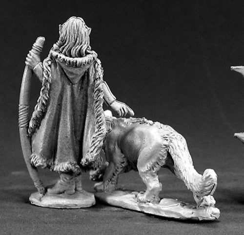 Reaper Miniatures Unpainted Aeris Female Elf Ranger & Panther 03401 Dark Heaven
