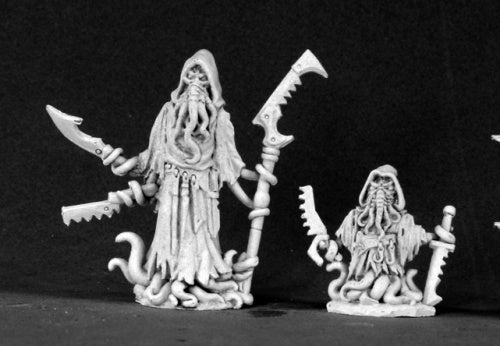 Reaper Miniatures Darkspawn Cultist & Minion 03438 Dark Heaven Unpainted Metal