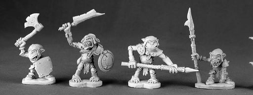 Reaper Miniatures Goblin Warriors (4 Pieces) #03462 Dark Heaven Unpainted Metal