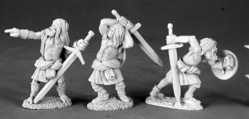 Reaper Miniatures Highlanders (3 Pcs) #03488 Dark Heaven Unpainted Metal