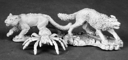 Reaper Miniatures Animal Companions II: Wolf, Cat, Spider 03499 Dark Heaven
